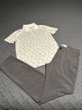 Abercrombie Kids Boys Golf Polo & Gray Performance Chinos, NWOT’s, Size 9/10